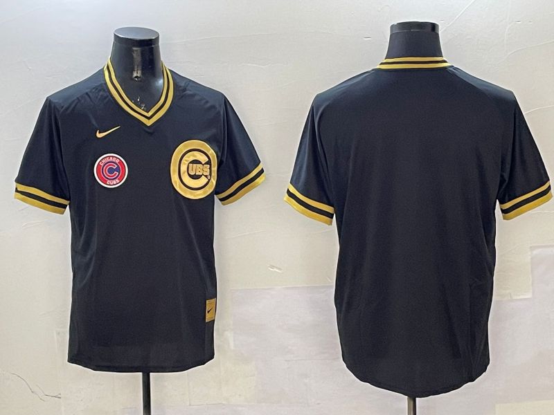 Men Chicago Cubs Blank Black Gold Game 2025 Nike MLB Jersey style 3